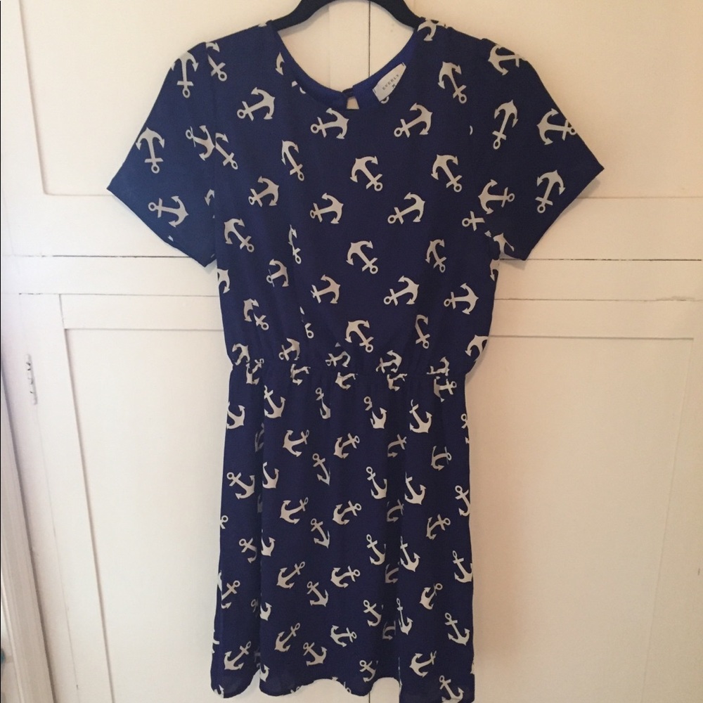 Everly blue & white anchor dress size M